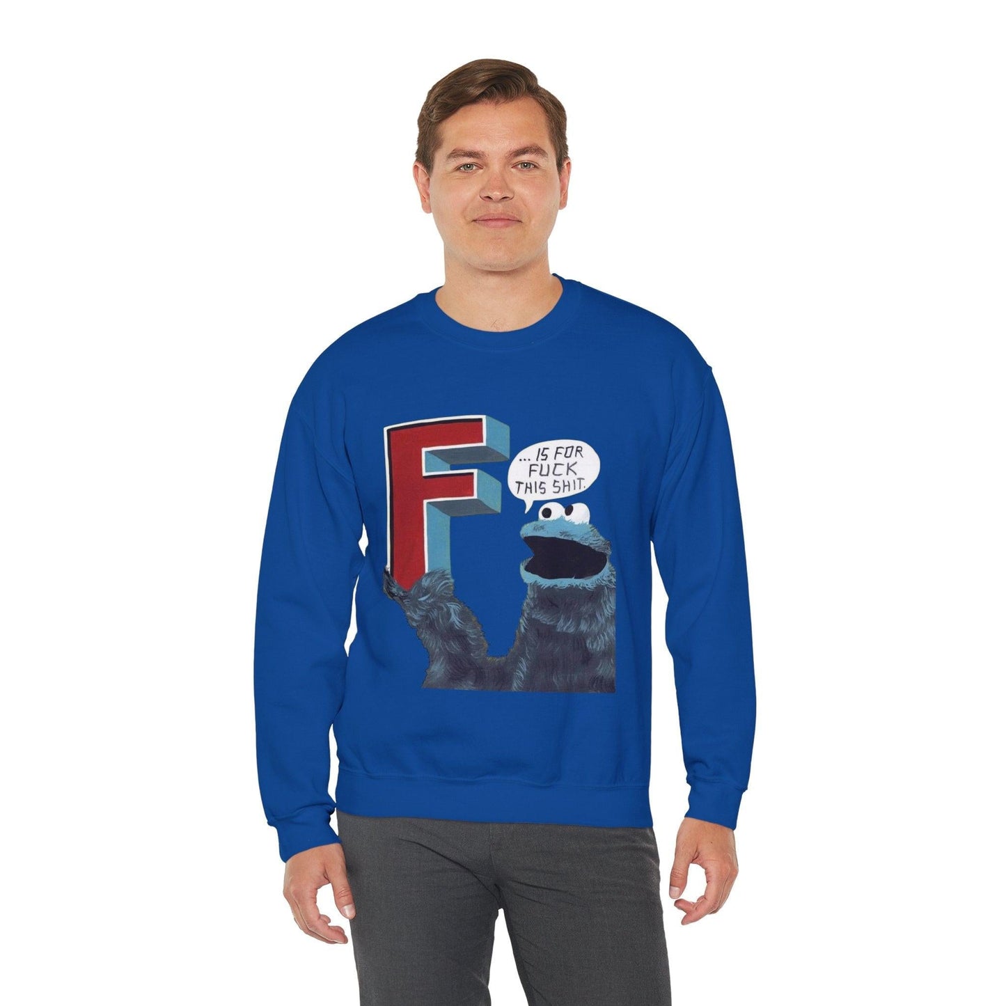 Cookie Monster Letter F for F*ck This Sh*t Sweatshirt, Funny Jumper, Novelty Sweater, Statement Pullover