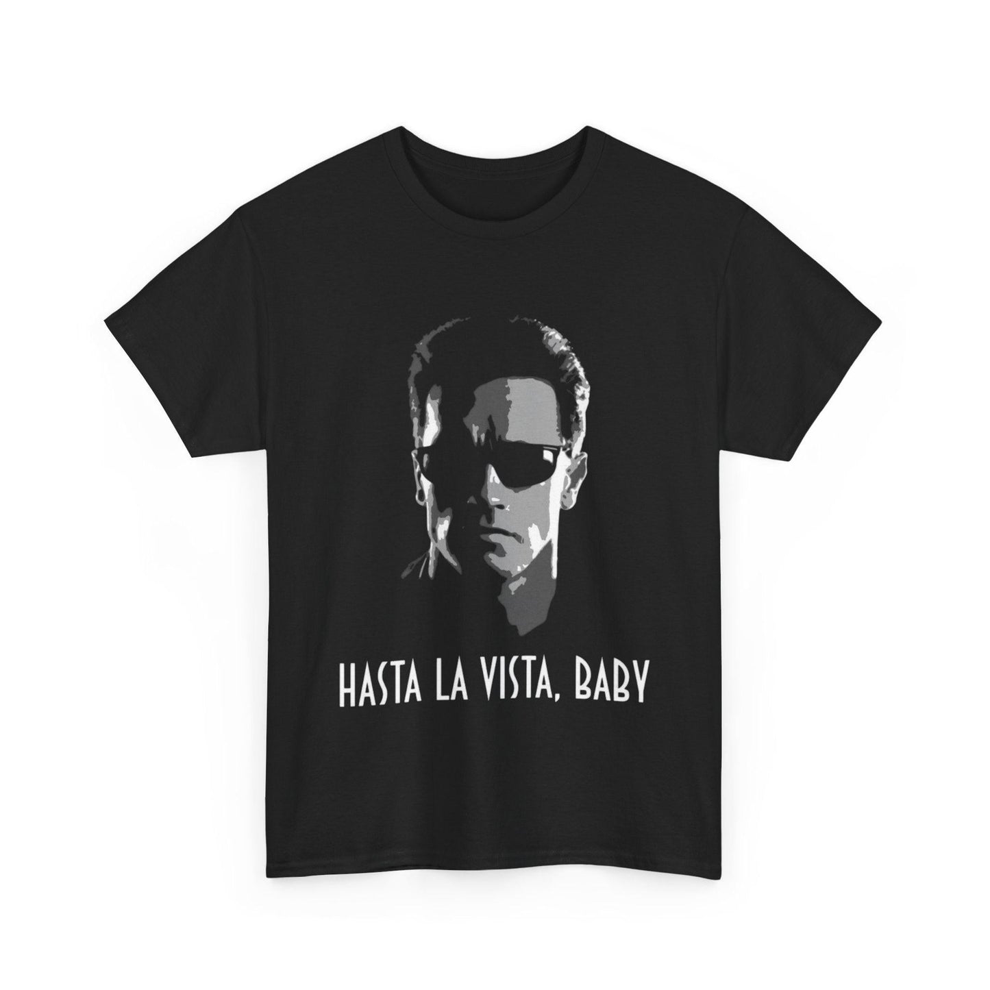 Retro Quote T-Shirt, Unisex Tee with 'Hasta La Vista, Baby' Design, Vintage Graphic Shirt, Movie Lover Gift, Cool Casual Wear