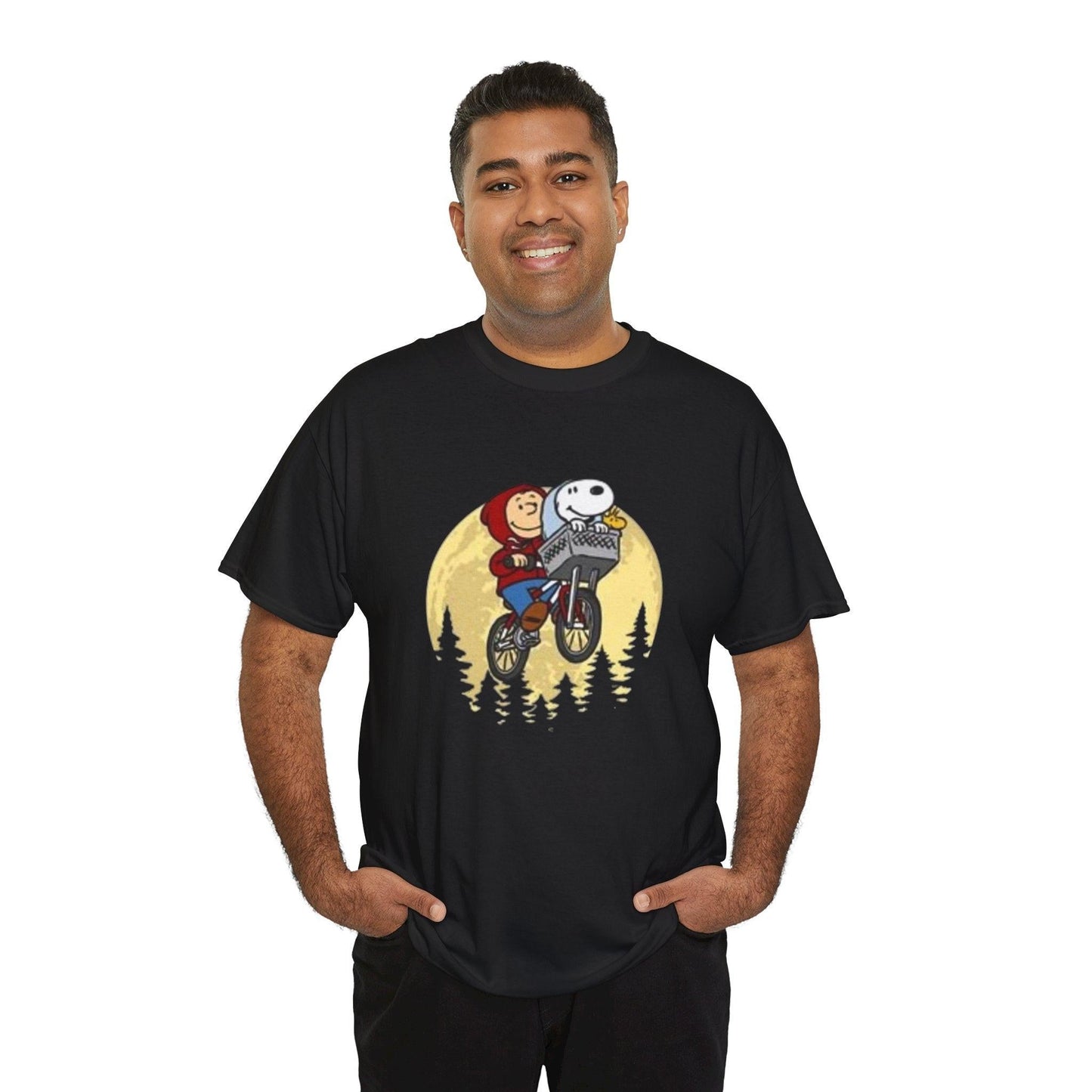 Charlie Brown and Snoopy Moon Bike Ride T-Shirt, Peanuts Fans Gift, Retro Cartoon Tee, Vintage Comic Strip Shirt, Comic Book Lover Top