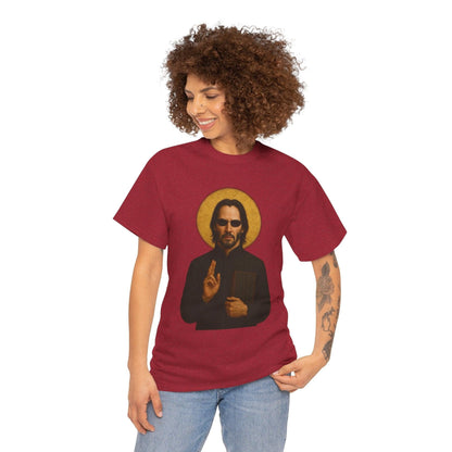 Neo "The One" Religious Icon Art Print T-Shirt | Keanu Reeves Matrix Cyberpunk
