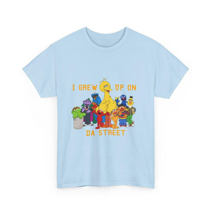 I Grew Up on Da Street-Sesame Street Inspired Tee, Retro TV Show Shirt, Childhood Nostalgia Top, Urban Streetwear Clothing, Vintage Cartoon