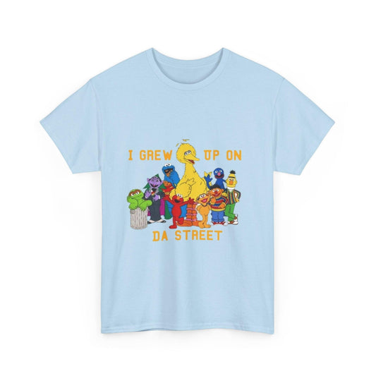 I Grew Up on Da Street-Sesame Street Inspired Tee, Retro TV Show Shirt, Childhood Nostalgia Top, Urban Streetwear Clothing, Vintage Cartoon