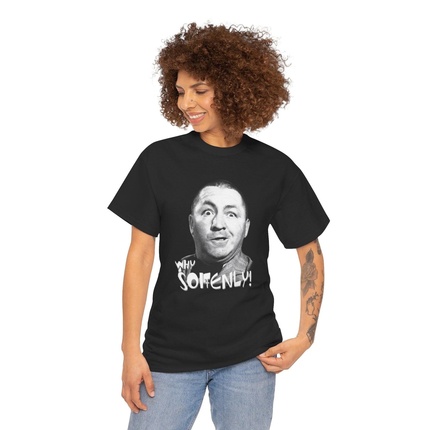 Vintage Comedy Inspired Unisex Heavy Cotton Tee, Curly Howard Quote T-Shirt, Three Stooges Gift Shirt, Retro Comedy Movie Tee, Funny Quote