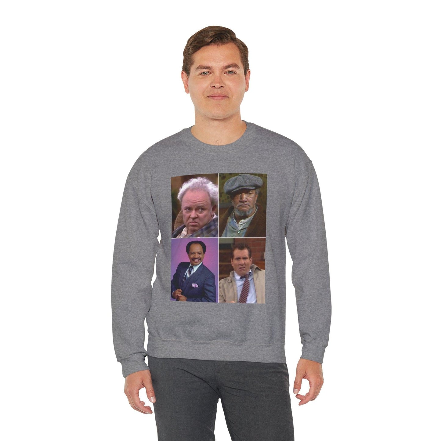 TV Icon Unisex Sweatshirt - Fred Sanford, George Jefferson, Ted Bundy, Archie Bunker Design