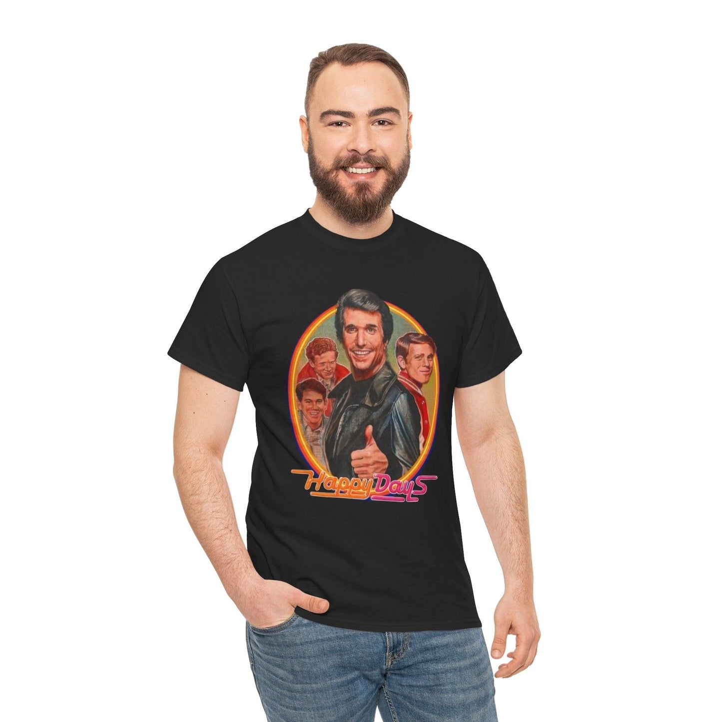 Happy Days Retro T-Shirt, Vintage 70s Vibes Graphic Tee, Unisex Cotton Shirt, Fun Nostalgic Top, Gift for Him Her, Summer Fashion, Novelty