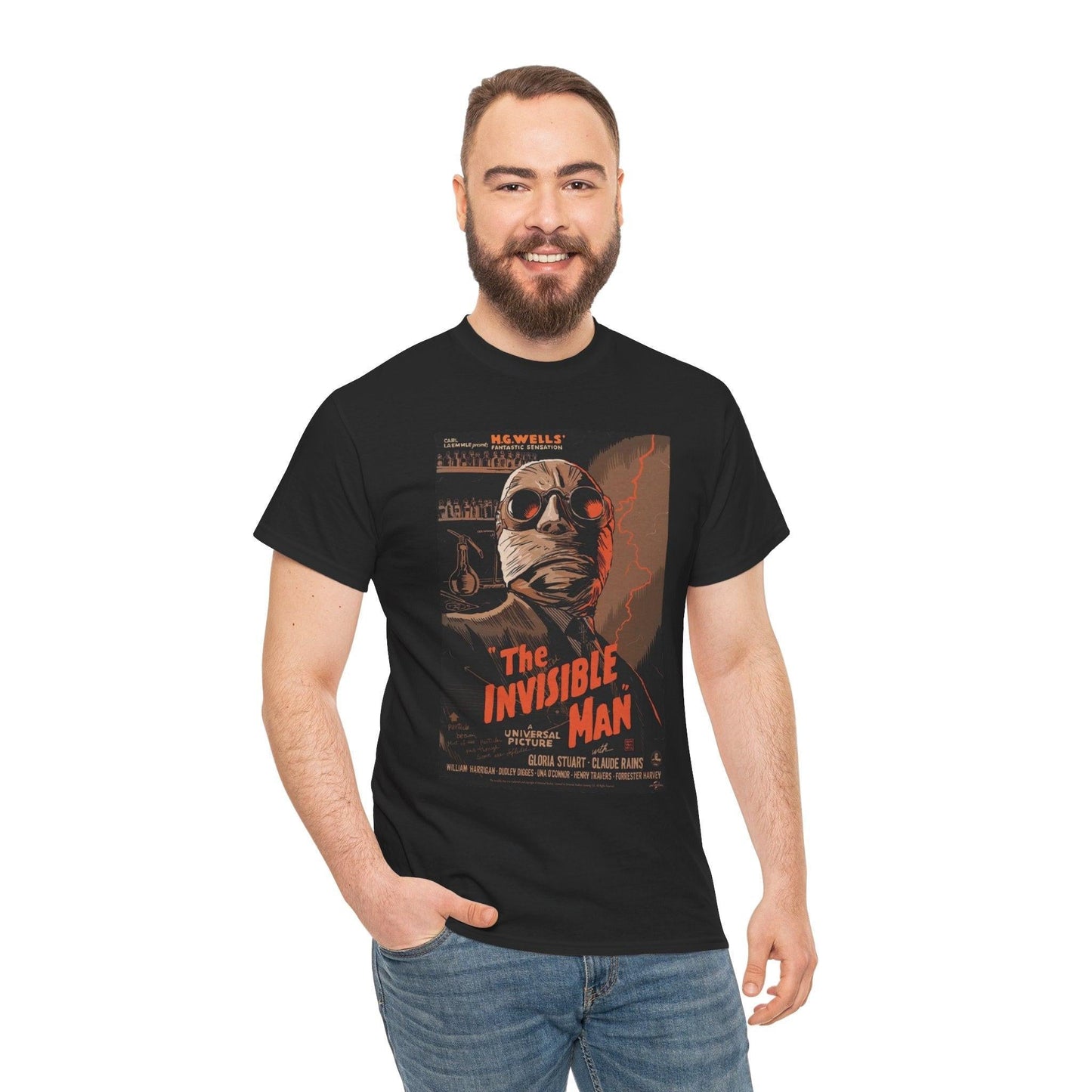 Invisible Man Classic Movie Poster Tee, Vintage Film T-Shirt, Horror Movie Lover Gift, Retro Cinema Apparel