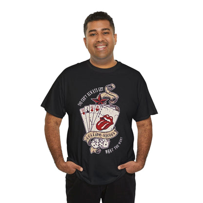 Rocking Roll Poker Cards Unisex Tee, Gambling T-Shirt, Casino Shirt, Card Player Gift, Music Lover Apparel