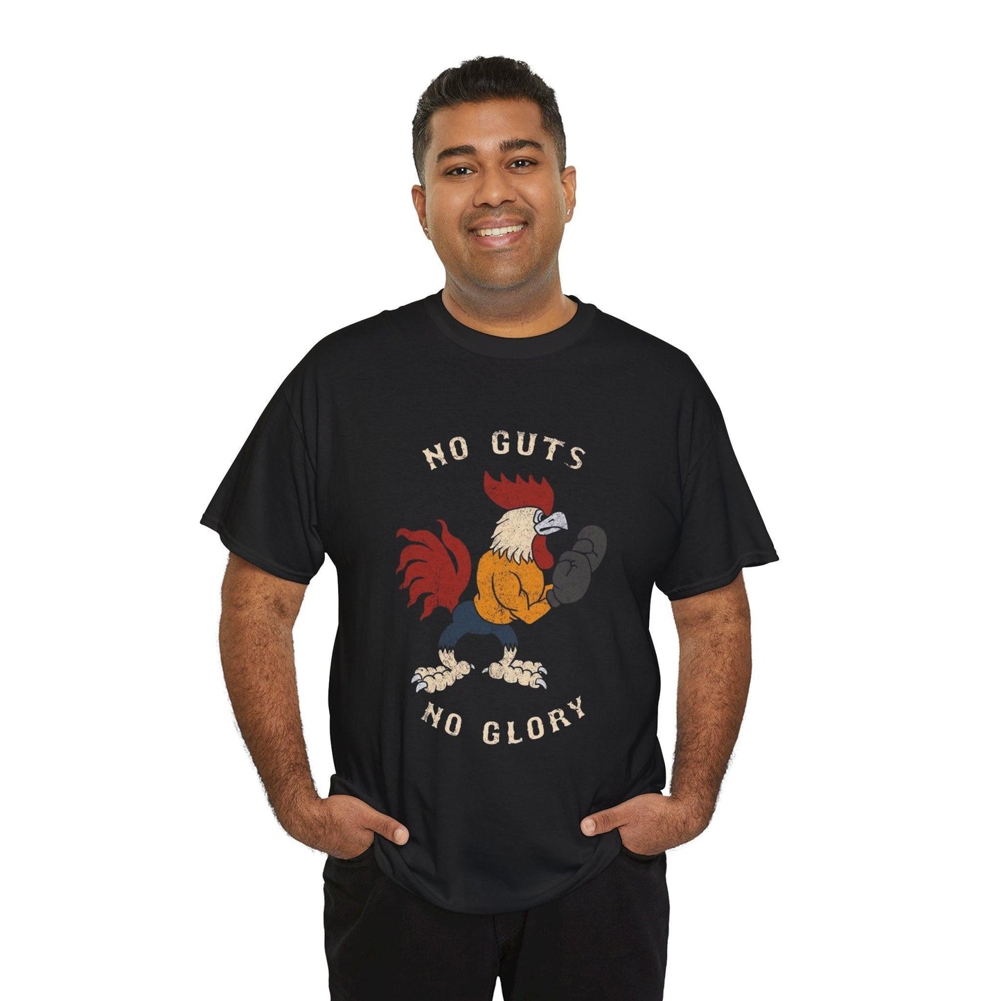Chicken Boxing Unisex Tee, Funny Graphic T-Shirt, Humorous Animal Lover Gift, Novelty Tee, No Guts No Glory Shirt, Lightweight Unisex Top