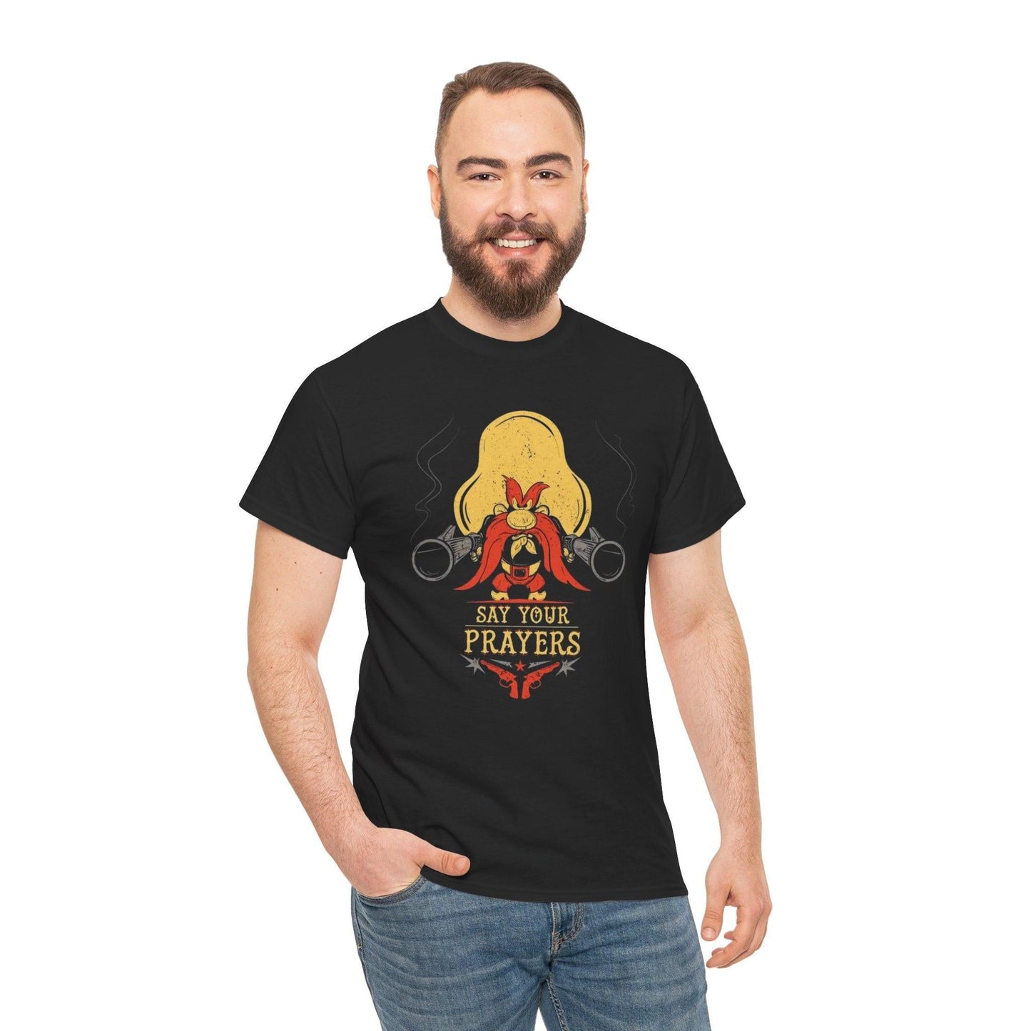 Yosemite Sam - Say Your Prayers T-Shirt, Looney Tunes Tee, Cartoon Graphic Shirt, Vintage Cartoon Character Top, Retro Top