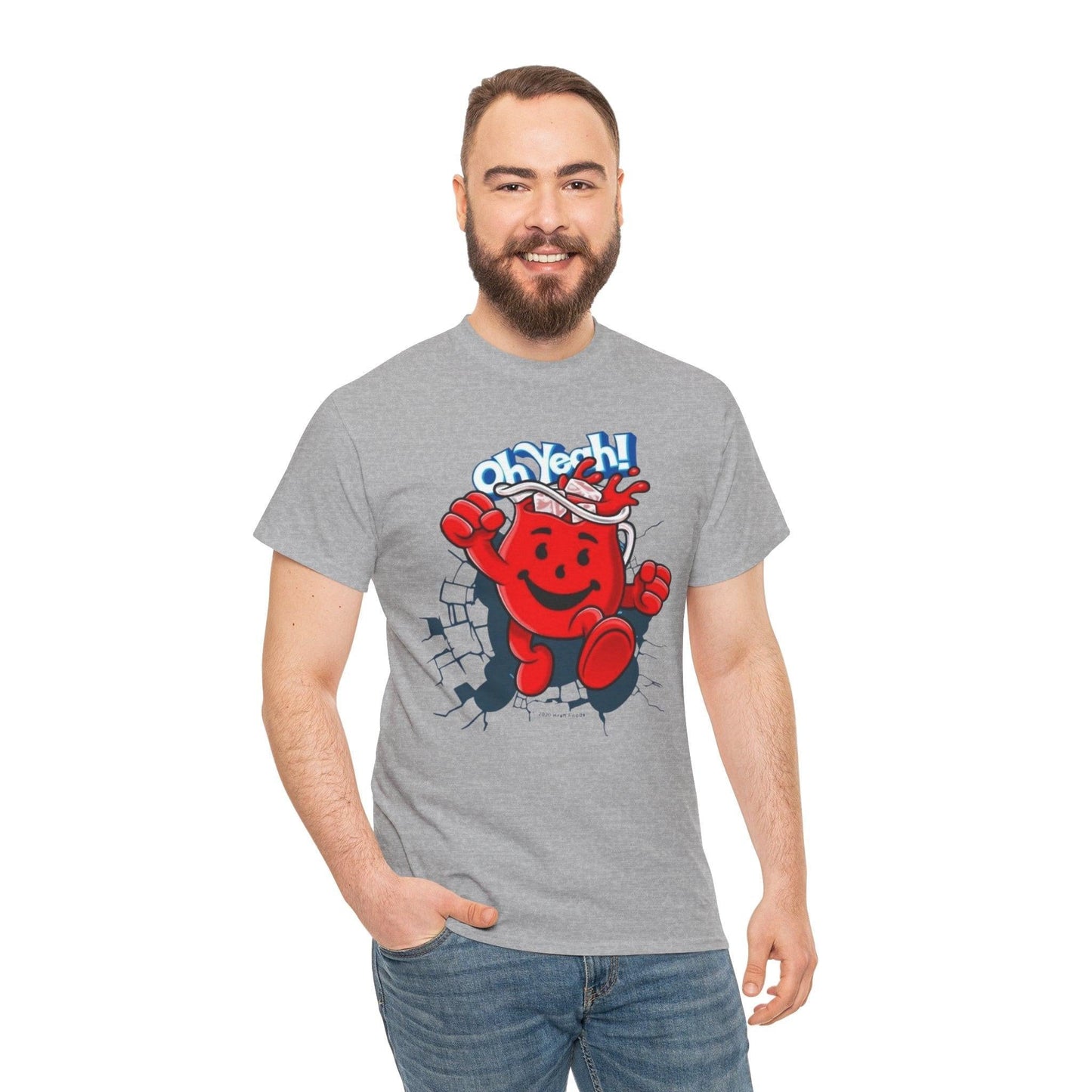 Retro Kool Powder Drink Unisex Heavy Cotton Tee, Fun Graphic Tee, Summer Vibes, Party Shirt, Nostalgic Apparel, Gift for Teens