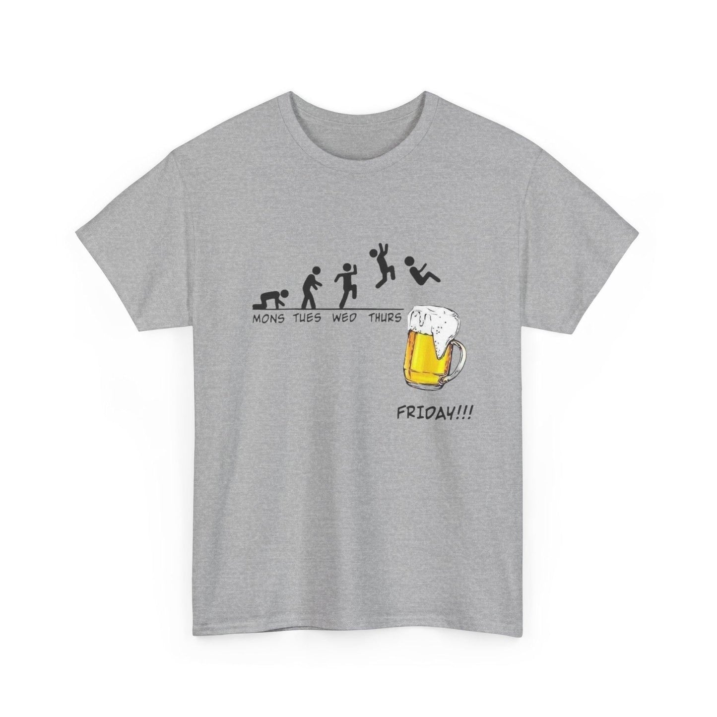 Funny Friday Beer Unisex Heavy Cotton Tee - Perfect for Weekday Vibes, Casual Wear, Weekend Celebrations, Gifts for Beer Lovers, Humorous