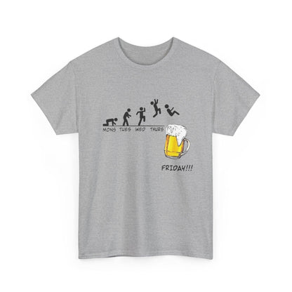 Funny Friday Beer Unisex Heavy Cotton Tee - Perfect for Weekday Vibes, Casual Wear, Weekend Celebrations, Gifts for Beer Lovers, Humorous