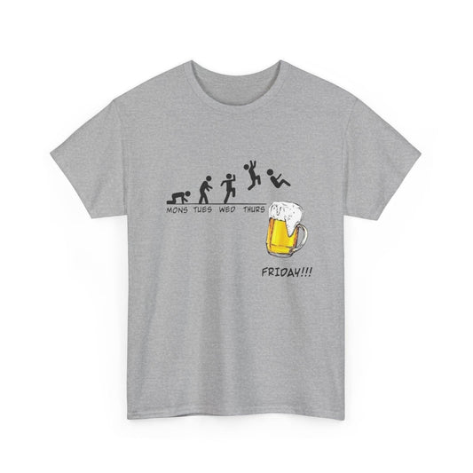 Funny Friday Beer Unisex Heavy Cotton Tee - Perfect for Weekday Vibes, Casual Wear, Weekend Celebrations, Gifts for Beer Lovers, Humorous