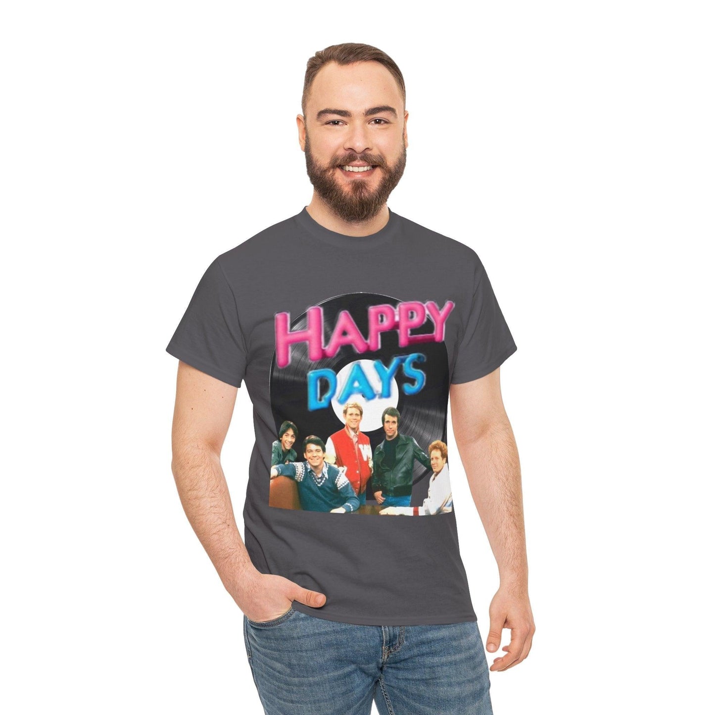 Happy Days T-Shirt, Graphic Tee, Positive Vibes Shirt, Retro Style Top, Vintage Inspired Clothing, Casual Unisex Tee