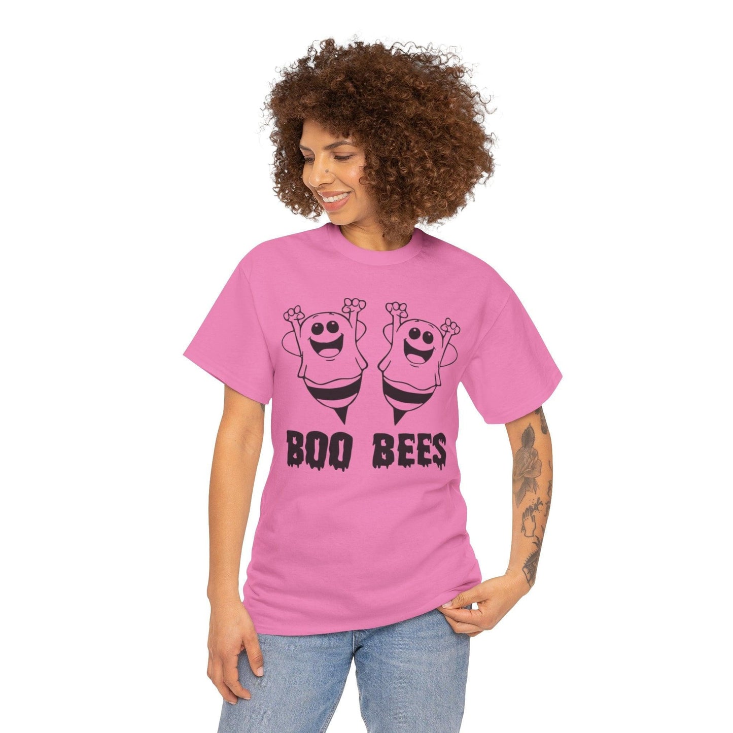 Boo Bees Halloween Tee, Funny Ghost T-Shirt, Unisex Cotton Tee, Spooky Season Apparel, Halloween Party Shirt, Unique Gift Idea