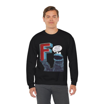 Cookie Monster Letter F for F*ck This Sh*t Sweatshirt, Funny Jumper, Novelty Sweater, Statement Pullover