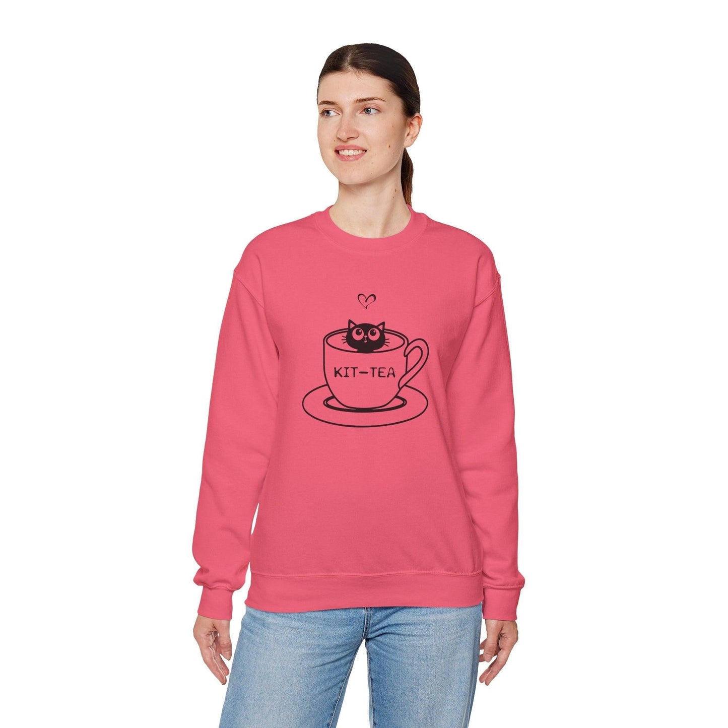 Kitty Sitting in a Tea Cup Kit-Tea Sweatshirt