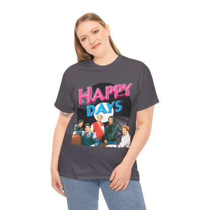 Happy Days T-Shirt, Graphic Tee, Positive Vibes Shirt, Retro Style Top, Vintage Inspired Clothing, Casual Unisex Tee