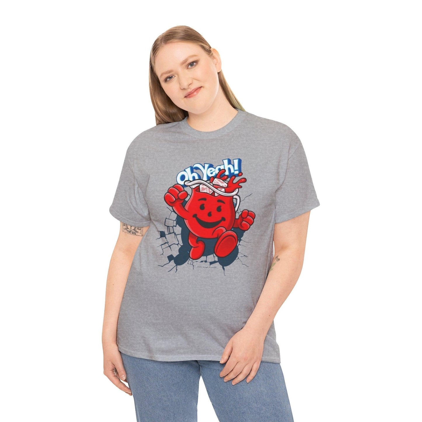 Retro Kool Powder Drink Unisex Heavy Cotton Tee, Fun Graphic Tee, Summer Vibes, Party Shirt, Nostalgic Apparel, Gift for Teens