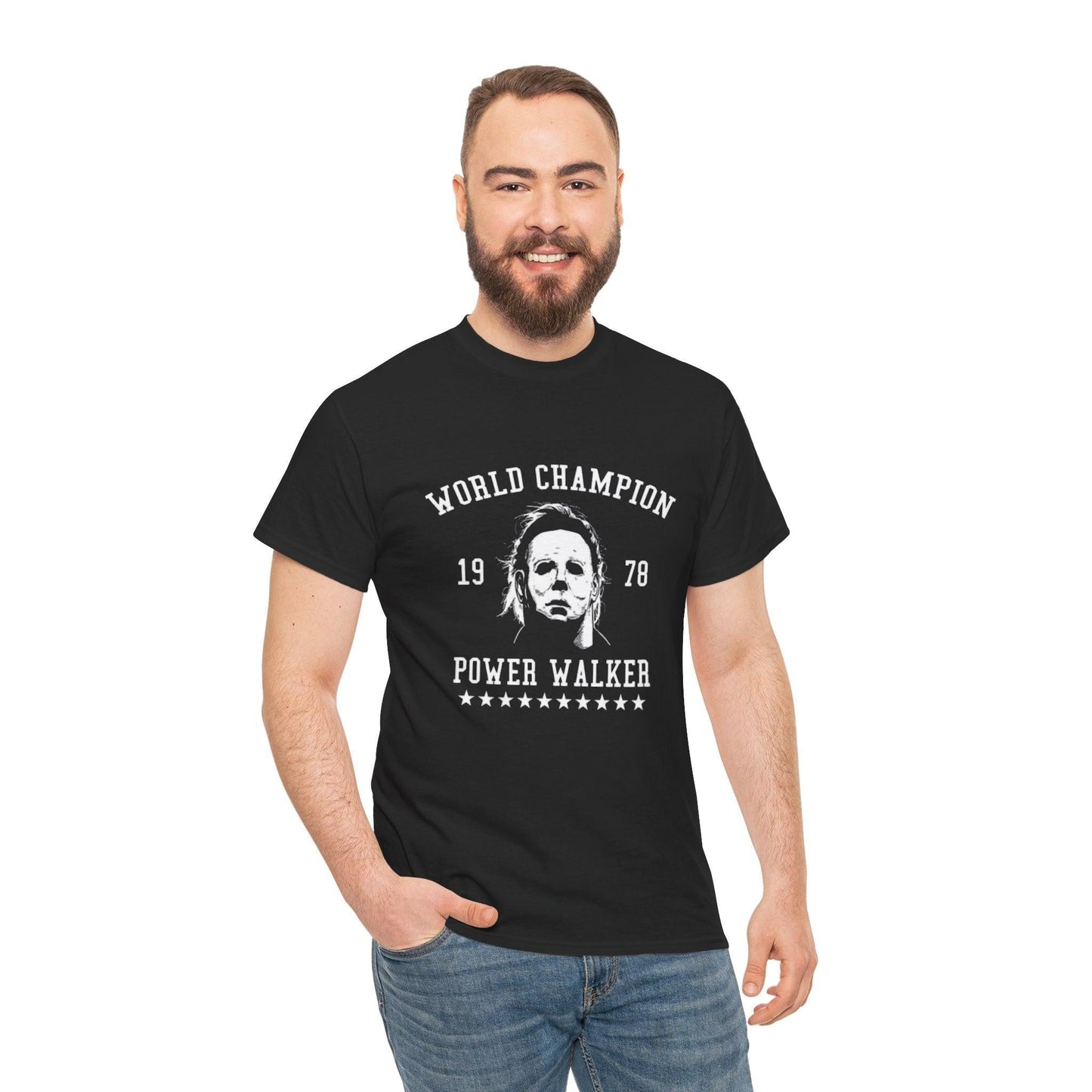 Funny Power Walker Tee - World Champion 1978, Gift for Walkers, Fitness Enthusiasts, Michael Myers Shirt
