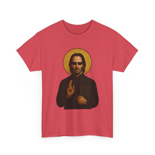 Neo "The One" Religious Icon Art Print T-Shirt | Keanu Reeves Matrix Cyberpunk