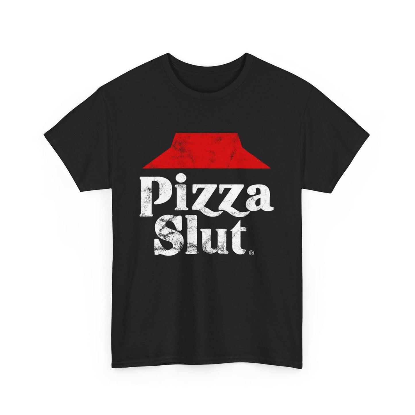 Funny Pizza Slut Unisex Heavy Cotton Tee, Pizza Lover T-Shirt, Foodie Shirt, Humorous Tee, Sarcastic Graphic Tee