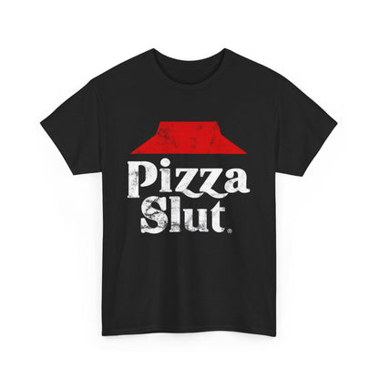 Funny Pizza Slut Unisex Heavy Cotton Tee, Pizza Lover T-Shirt, Foodie Shirt, Humorous Tee, Sarcastic Graphic Tee