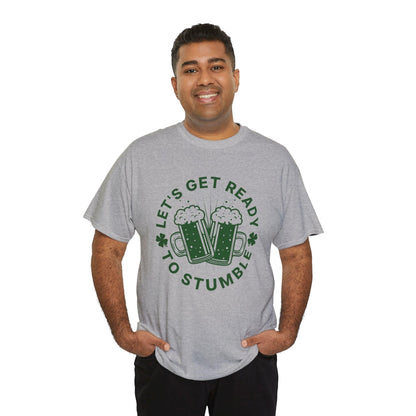 St. Patrick's Day Tee, Let's Get Ready to Stumble, Irish Holiday Shirt, Unisex Cotton Top, Shamrock Parade Apparel