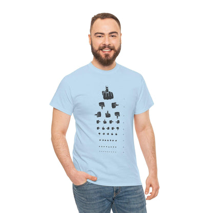 Funny Hand Gesture Eye Chart T-Shirt, Unisex Graphic Tee, Humorous Sight Test Shirt, Sarcastic Vision Exam Top, Hilarious Optometrist Gift