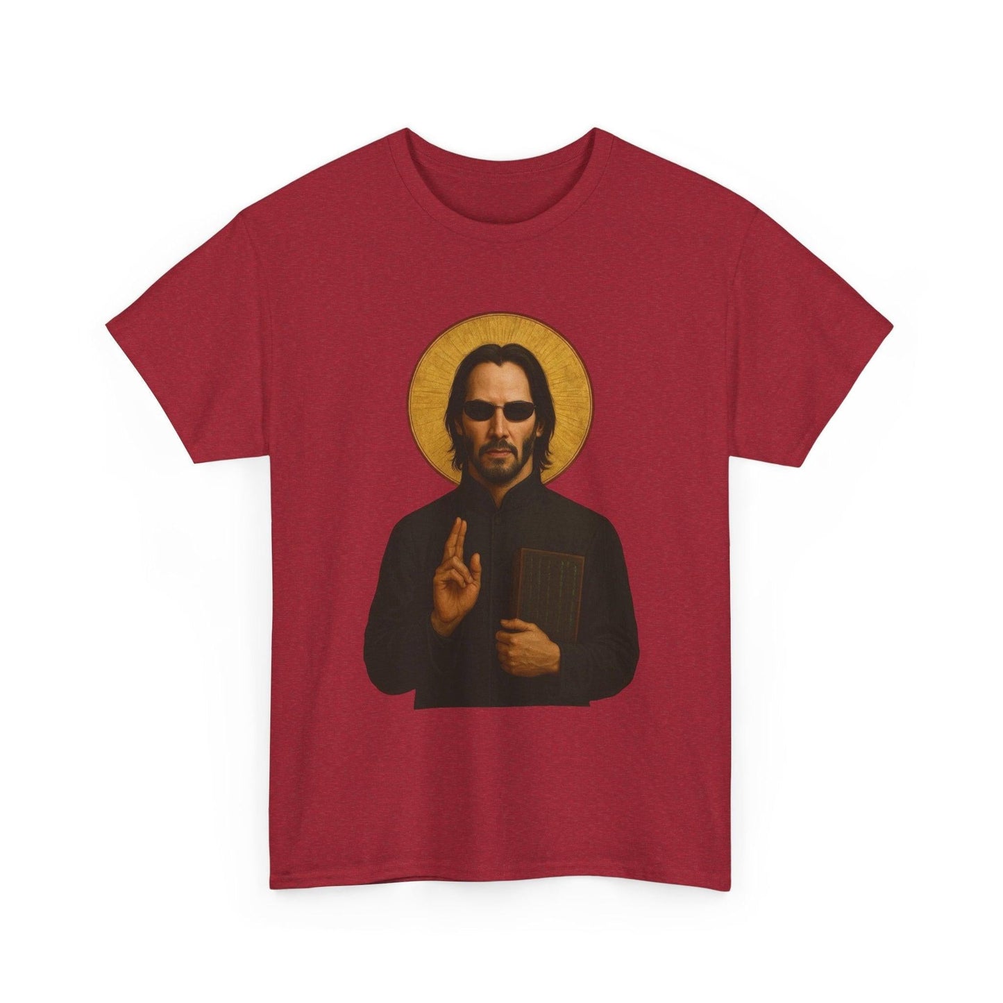 Neo "The One" Religious Icon Art Print T-Shirt | Keanu Reeves Matrix Cyberpunk