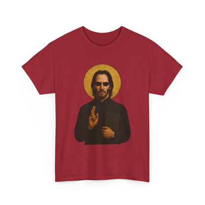Neo "The One" Religious Icon Art Print T-Shirt | Keanu Reeves Matrix Cyberpunk