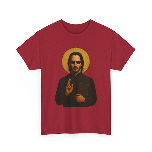Neo "The One" Religious Icon Art Print T-Shirt | Keanu Reeves Matrix Cyberpunk