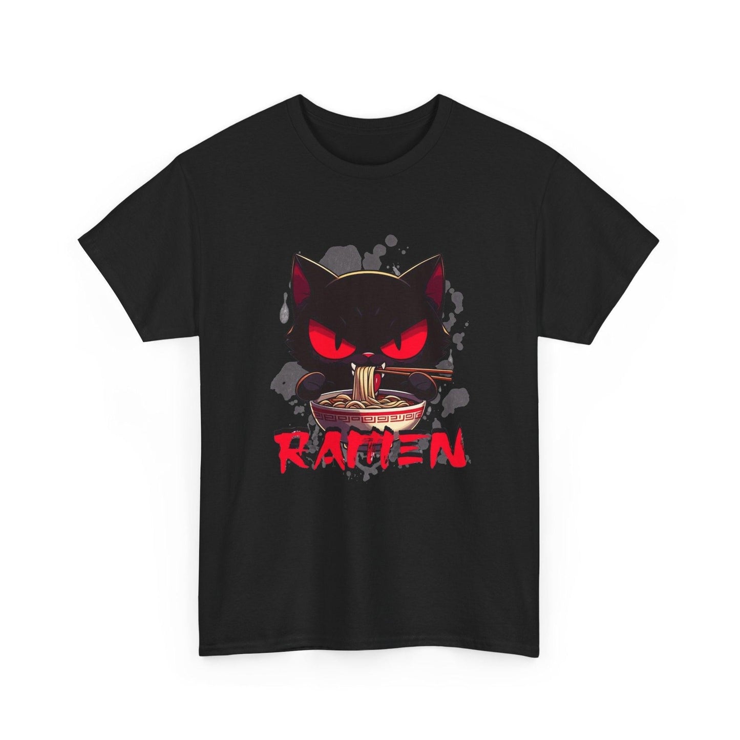 Cat Lover's Unisex Heavy Cotton Tee - Cute Ramen Shirt for Anime Fans, Streetwear, Gift for Her, Gift for Him, Casual Wear