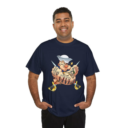 Popeye Navy Tatoo T-Shirt, Sailor Anchor Tee, Nautical Theme Shirt, Vintage Cartoon Graphic Top, Popeye Fan Apparel