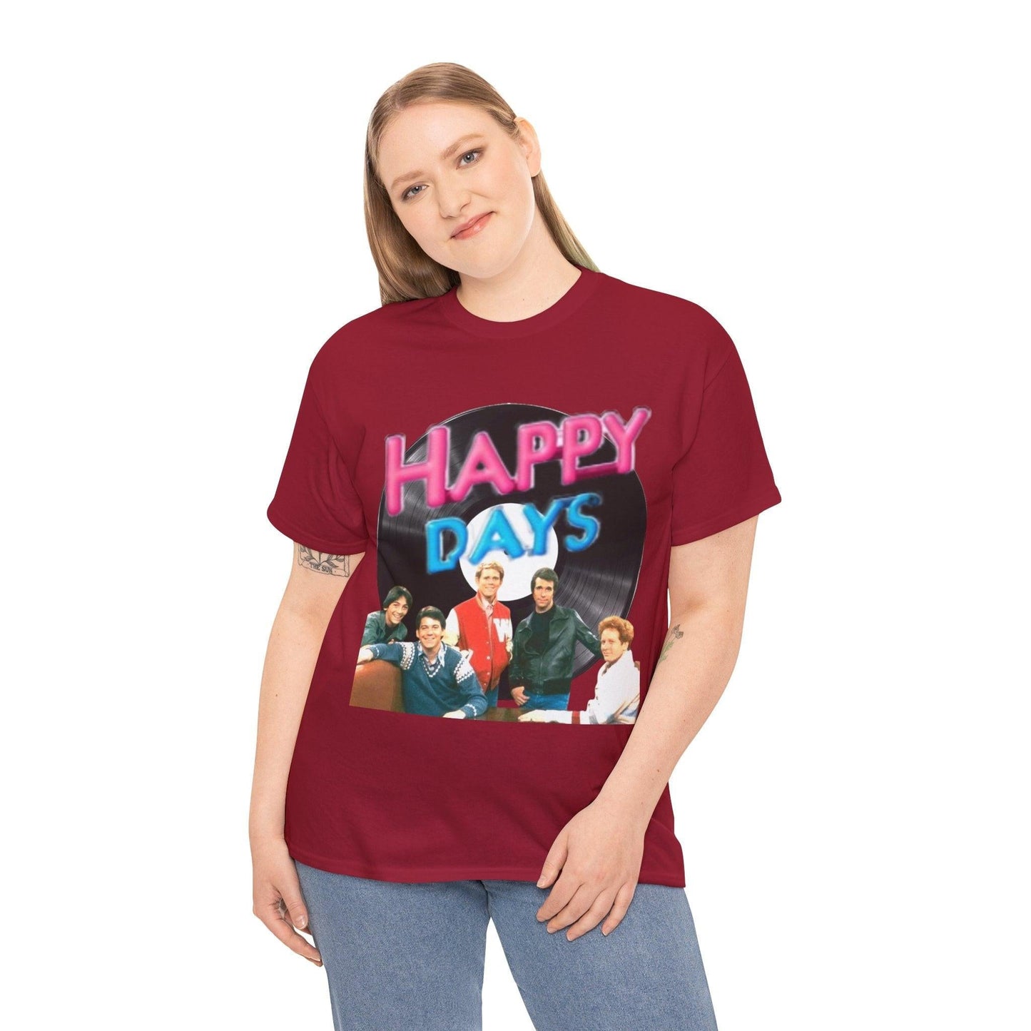 Happy Days T-Shirt, Graphic Tee, Positive Vibes Shirt, Retro Style Top, Vintage Inspired Clothing, Casual Unisex Tee