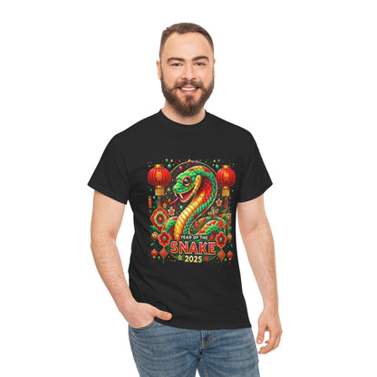 Snake Year 2025 Tee, Chinese Zodiac Shirt, Unisex Cotton Top, Year of the Snake Gift, Lunar New Year Apparel
