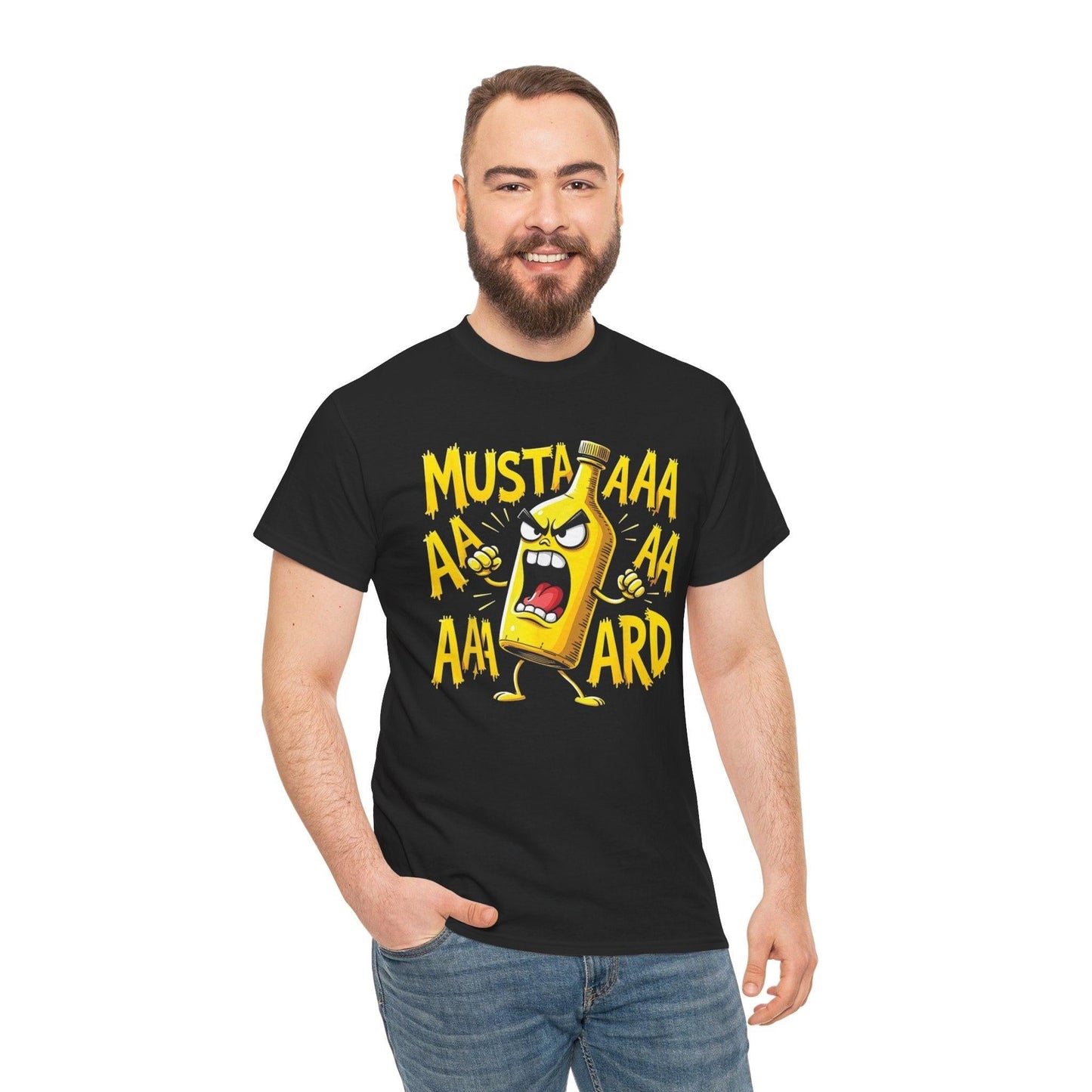 Funny Mustard Cartoon Unisex T-Shirt, Humor Tee, Gift for Foodies, BBQ Shirt, Quirky Graphic Tee, Casual Wear