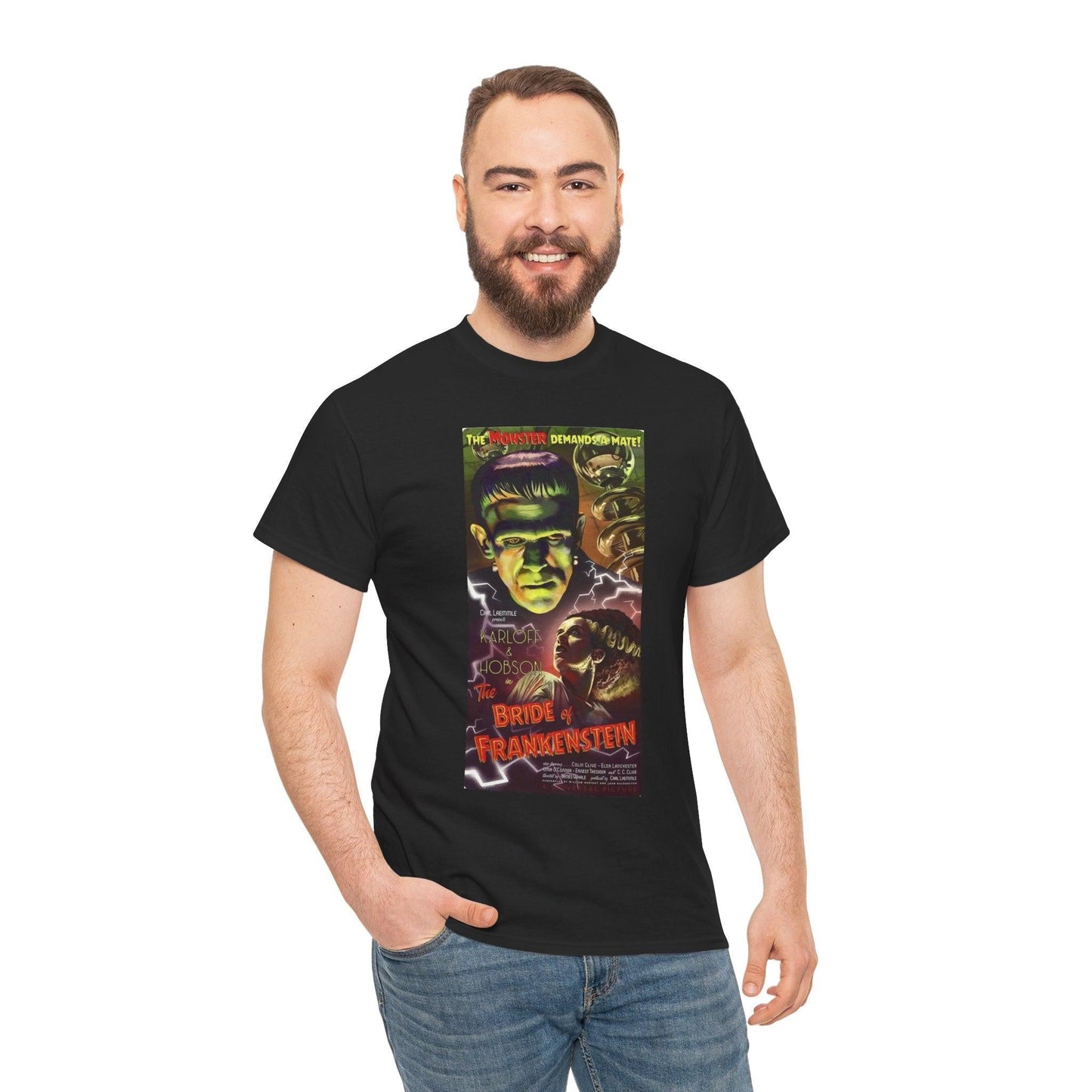 Classic Horror Movie T-Shirt, Monster Lover Gift, Halloween Tee, Vintage Bride of Frankenstein Shirt, Retro Film Fan Apparel