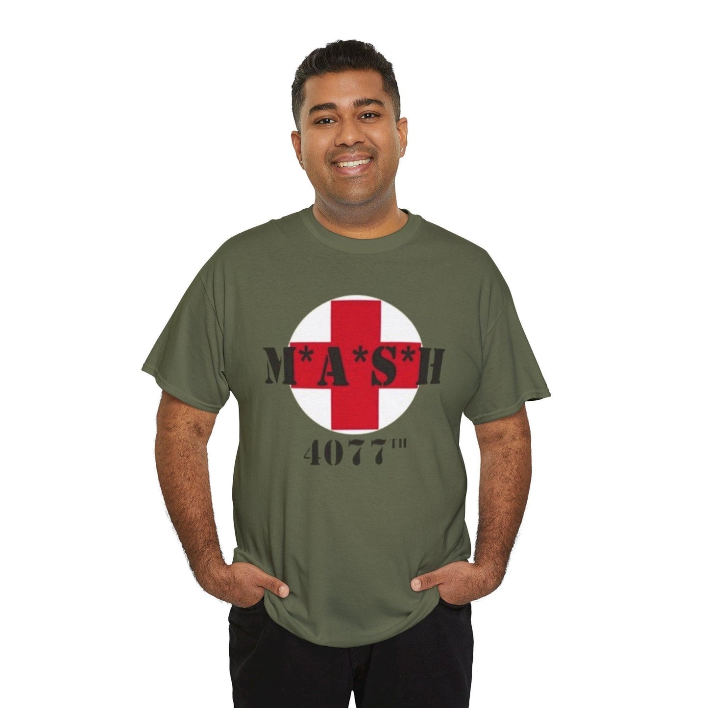 M*A*S*H 4077 Unisex Heavy Cotton Tee - Vintage Military TV Show Gift Shirt, Retro Army Medic T-Shirt, Classic 70s War Comedy Apparel, Mash