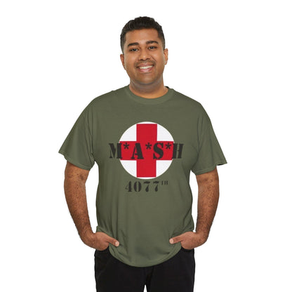 M*A*S*H 4077 Unisex Heavy Cotton Tee - Vintage Military TV Show Gift Shirt, Retro Army Medic T-Shirt, Classic 70s War Comedy Apparel, Mash