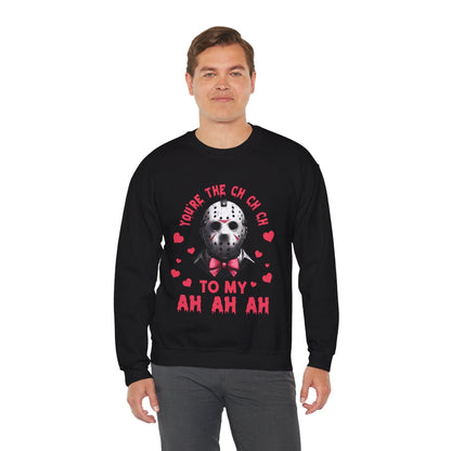 Unisex Sweatshirt - Friday the 13th Jason Valentine Ch-Ch-Ch Ah-Ah-Ah, Horror Movie Fan Gift Top, Halloween Shirt, Funny Graphic Jumper,