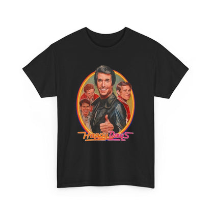 Happy Days Retro T-Shirt, Vintage 70s Vibes Graphic Tee, Unisex Cotton Shirt, Fun Nostalgic Top, Gift for Him Her, Summer Fashion, Novelty