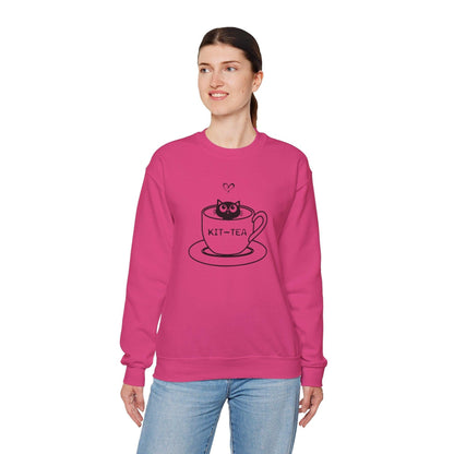 Kitty Sitting in a Tea Cup Kit-Tea Sweatshirt