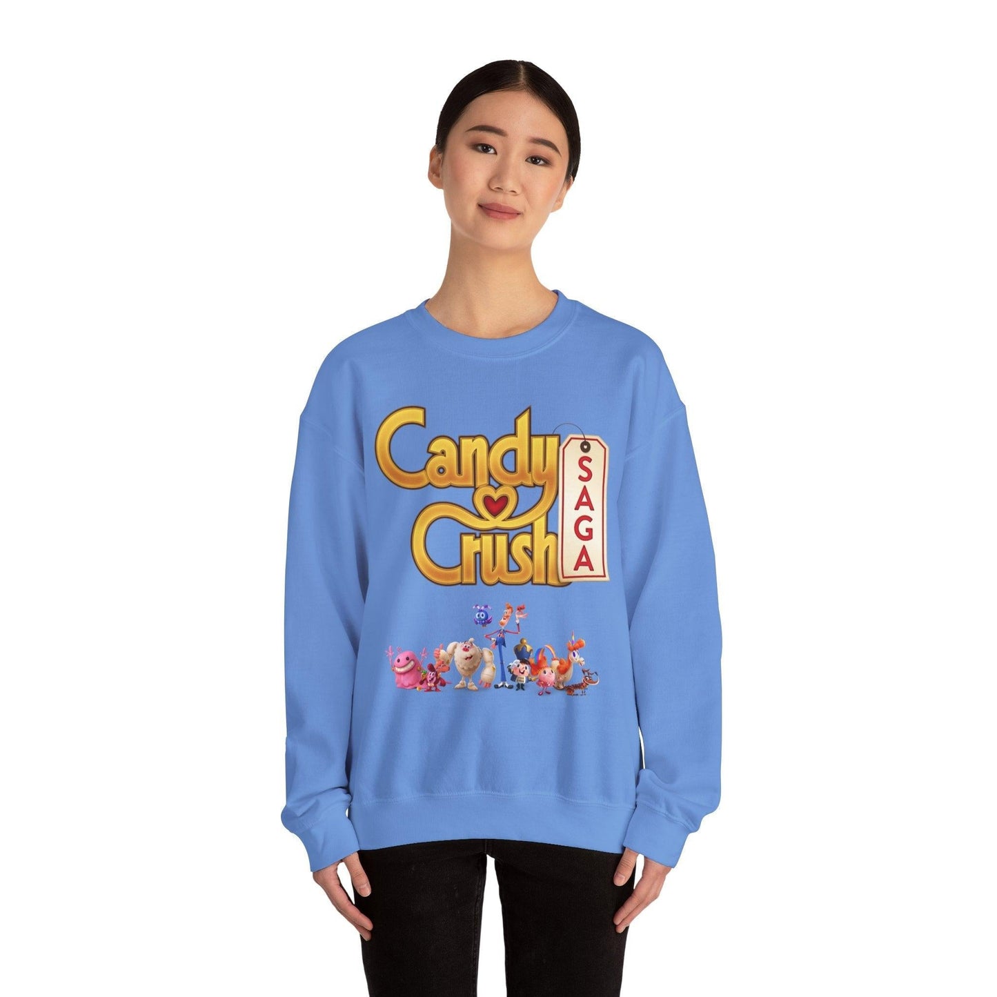 Candy Crush Front and Back Design Sweatshirt, Colorful Jumper, Fun Pullover, Sweet Treat Apparel, Cozy Top