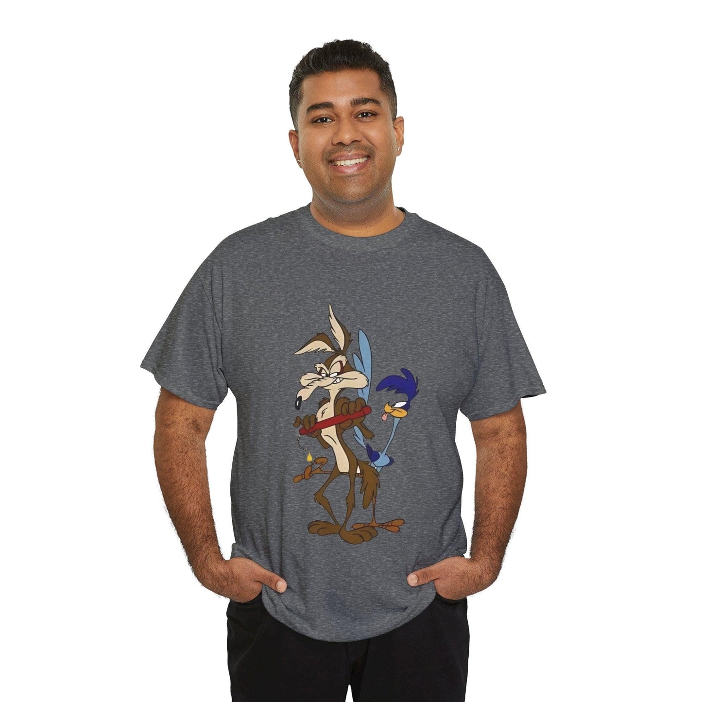 Cartoon Duo Unisex Heavy Cotton Tee, Looney Tunes T-Shirt, Funny Graphic Tee, Retro Cartoon Shirt, Vintage Animation Apparel