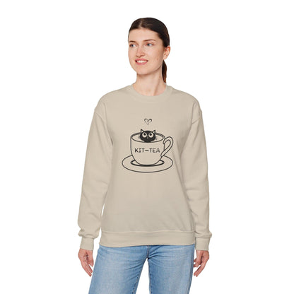 Kitty Sitting in a Tea Cup Kit-Tea Sweatshirt
