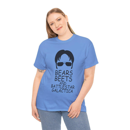 Funny Bears Beets Battlestar Galactica Unisex Tee, The Office Quote Shirt, Dwight Schrute Fan Gift, Office TV Show Tee, Graphic Tee, Novelty