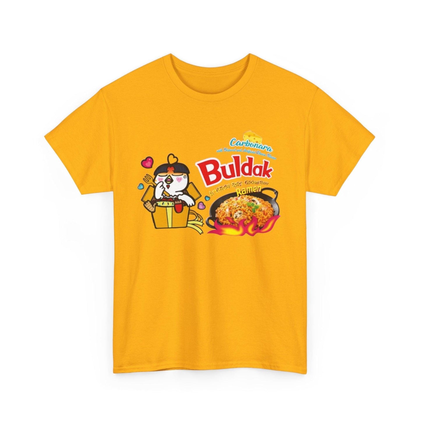 Buldak Ramen T-shirt, Spicy Carbonara Ramen Noodle Shirt, Foodie Tee, Korean Noodle Lovers Gift, Ramen Bowl T-Shirt, Funny Food Shirt