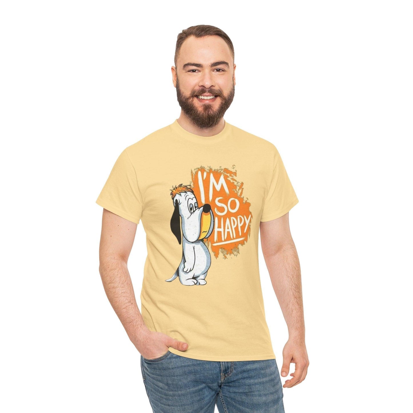 Droopy Dog T-Shirt, Funny Cartoon Tee, Humorous Dog Lover Shirt, Happy Dog Graphic Top, Unisex Cotton Tee, Retro Cartoon Apparel