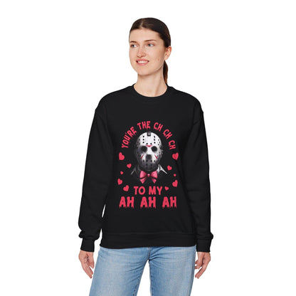 Unisex Sweatshirt - Friday the 13th Jason Valentine Ch-Ch-Ch Ah-Ah-Ah, Horror Movie Fan Gift Top, Halloween Shirt, Funny Graphic Jumper,